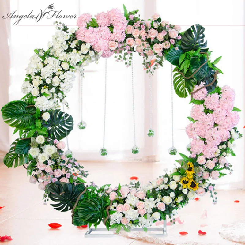 Искусственный цветок арка железная подставка с шелковыми цветами сделай сам