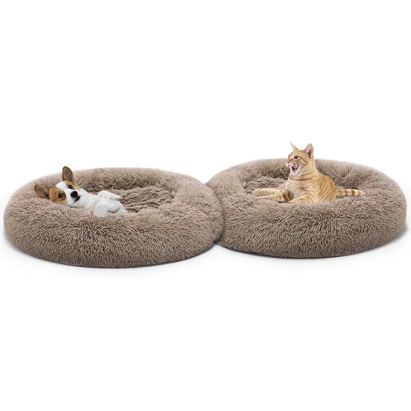 

Warm Fleece Dog Bed Round Pet Lounger Cushion For Small Medium Large Dogs Cat Winter Dog Kennel Puppy Mat Pet Bed