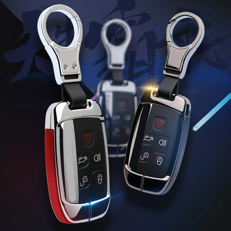 

For Land Rover A9 Range Rover Sport Evoque Freelander 2 Jaguar XE XJ XJL XF C-X16 V12 Guitar F X Zinc alloy+Leather car key case