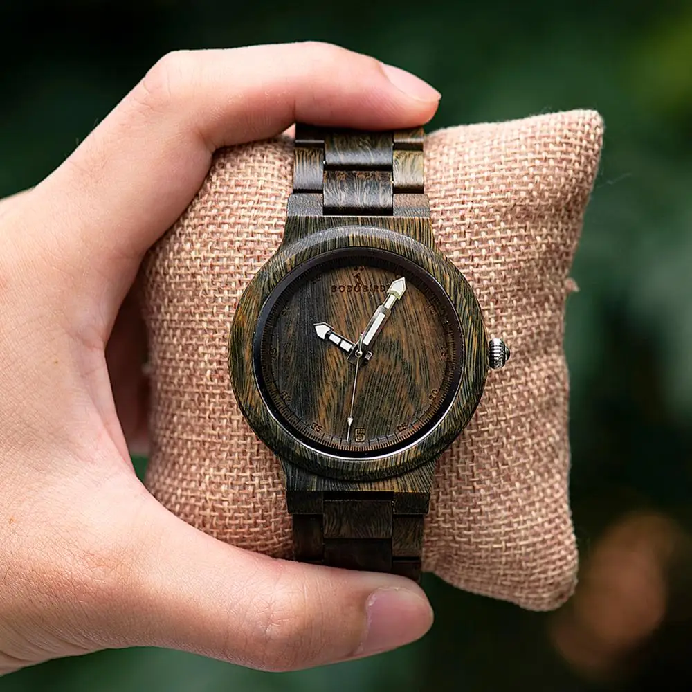 

Мужские кварцевые наручные часы reloj hombre BOBO BIRD Wood, повседневные часы с деревянным ремешком, подарок на выпускной, Прямая поставка