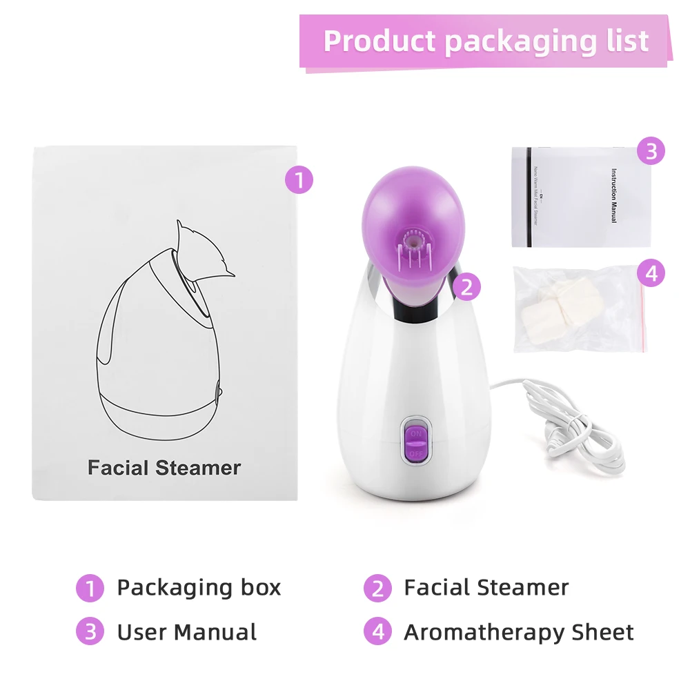 Adjustable Facial Steamer Nano Face for Home Warm Mist Humidifier Atomizer Sauna Spa Sinuses Moisturize |