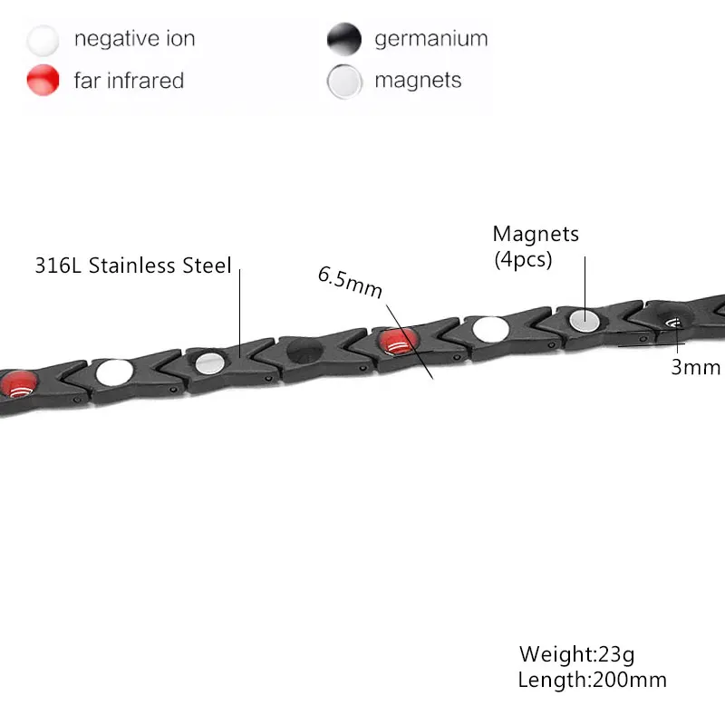 Escalus унисекс ювелирные изделия 4в1 Магнит отрицательный ион Германий далеко инфра