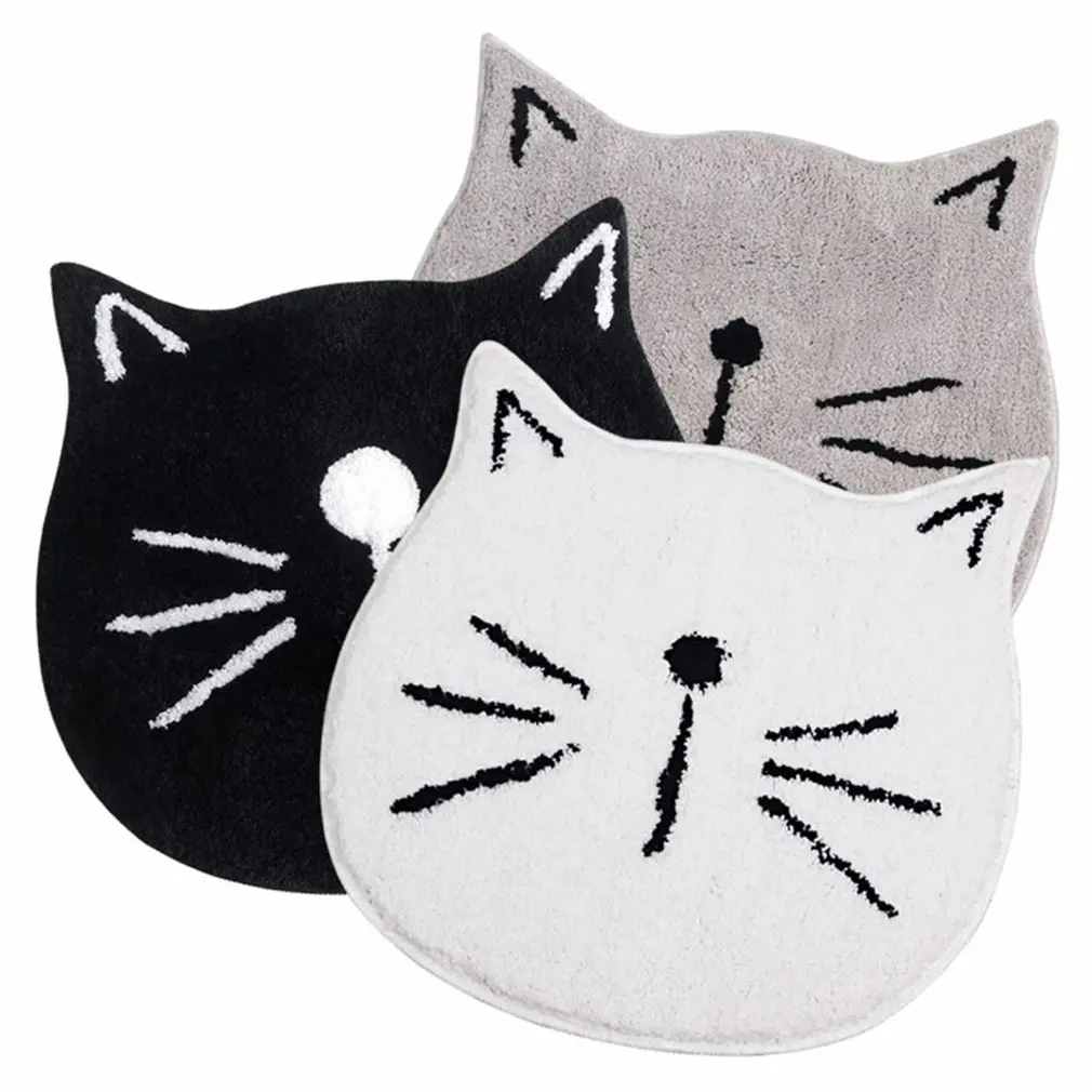 

Лидер продаж, впитывающий нескользящий напольный коврик в скандинавском стиле с мультяшным котом для ванной комнаты, из микрофибры, впитыв...