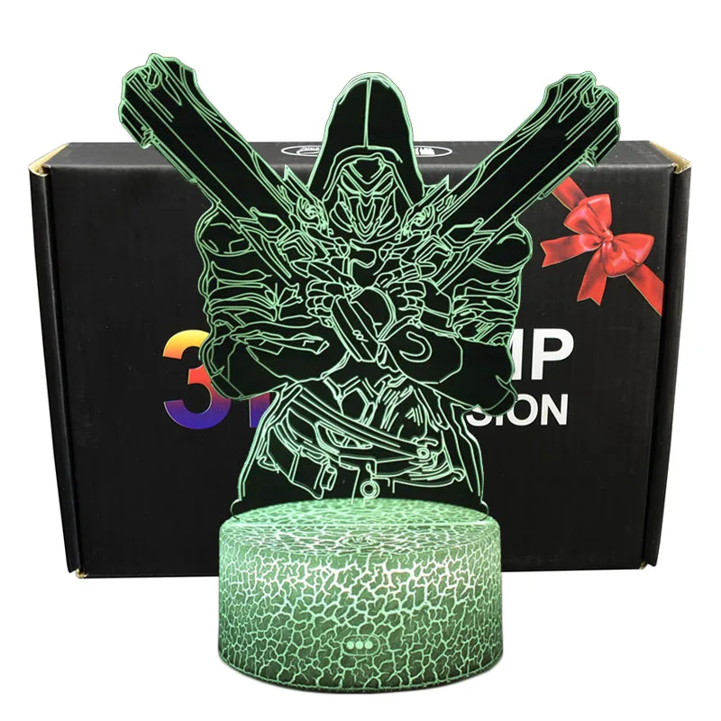 OW 7 цветов пеленального столика проекционная лампа USB светильник со светодиодной