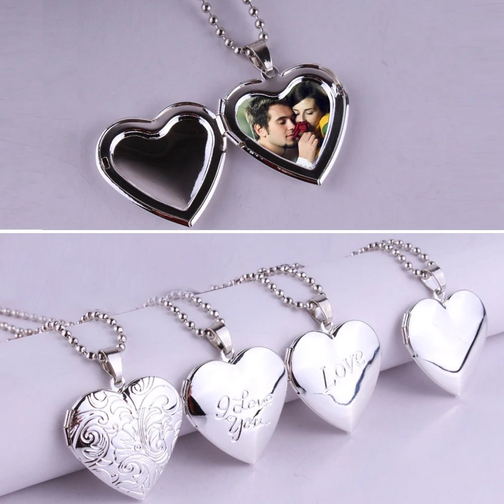 Valentine Lover Gift Animal Photo Frames Can Open Locket Necklaces Heart Pendant Necklace Jewelry For Women Girlfriend |