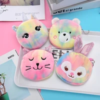 new colorful plush cute coin purse coin bag small gift kitty unicorn kawaii wallet for girl kids bear rabbit