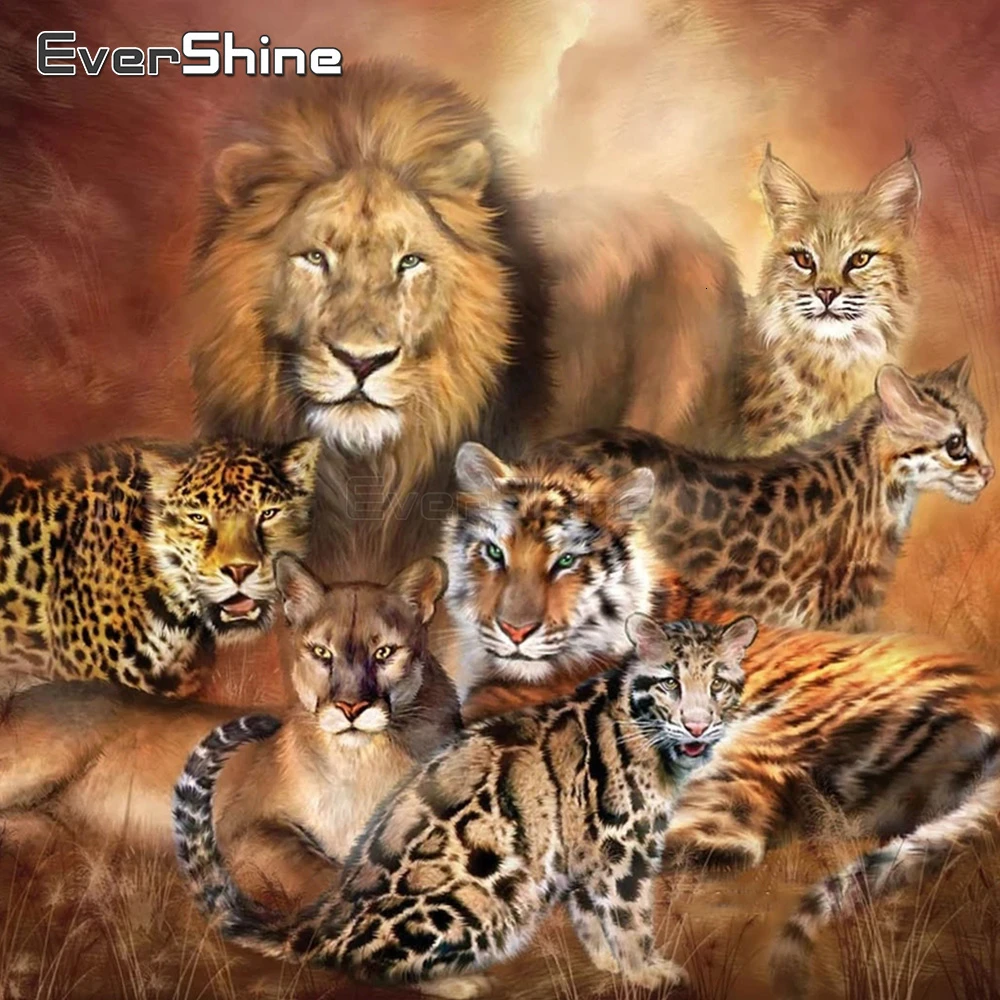

EverShine 5D алмазная мозаика животное картины стразами алмазная вышивка полная выкладка лев вышивка крестом
