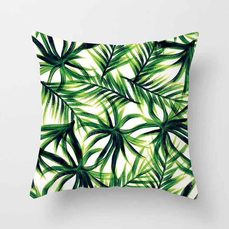 

YWZN Tropical Plants Pillow Case Polyester Decorative Pillowcases Green Leaves Throw Pillow Case kussensloop almohada poszewka