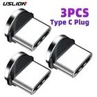 USLION 3 шт. быстрые магнитные штекерные наконечники для iPhone Тип C микро штекер Запчасти для телефона простота в эксплуатации конвертер зарядный кабель адаптер