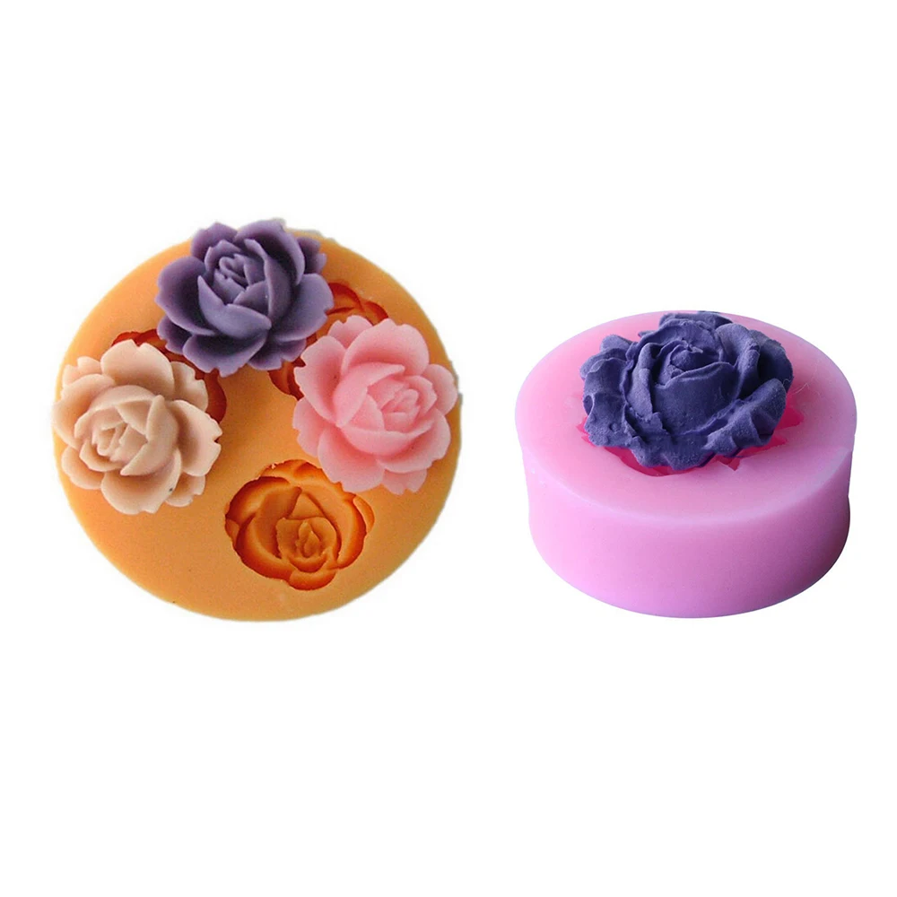 

1 Set 3D Flower Fondant Chocolate Silicone Mold Cooking Candy Cake Decorating Tools Kitchen Accessories Soap Mold Candle Making