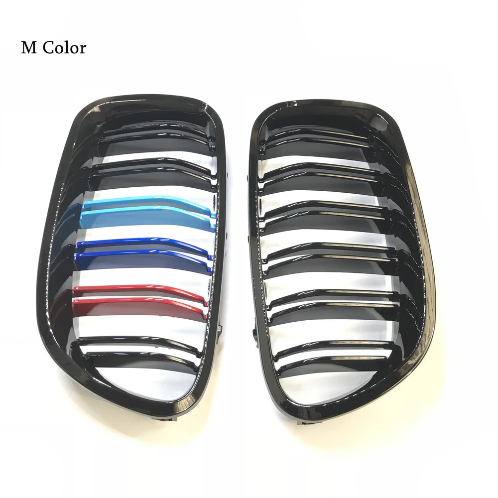 Передняя решетка для BMW F10 520i 523i 525i 530i 535i 2010 + 5 серии глянцевая черная двойная M5