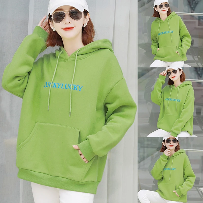 

Kili Women Letter Printed Hoodies Hooded Long Sleeve Pullover Womens Korean Style Sweatshirt