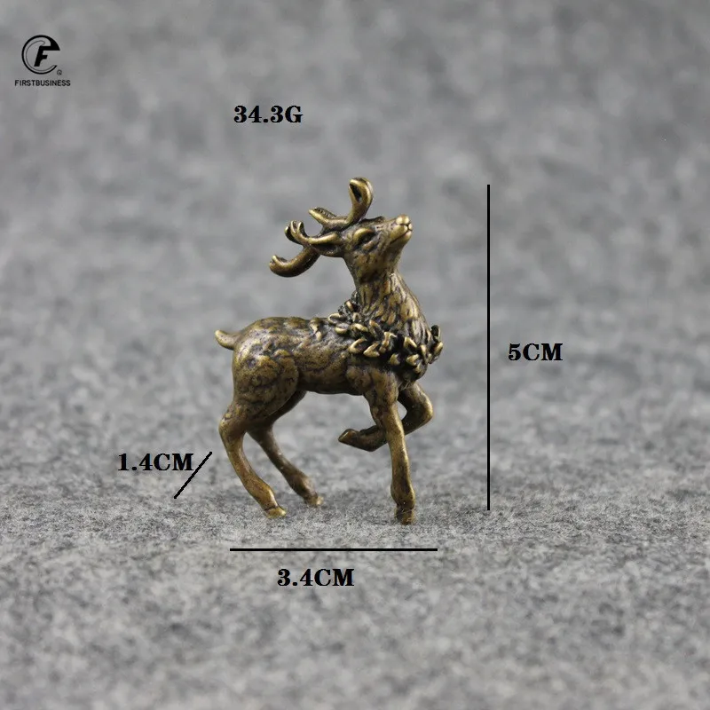 Старинное медное настольное украшение Sika Deer маленькие винтажные латунные