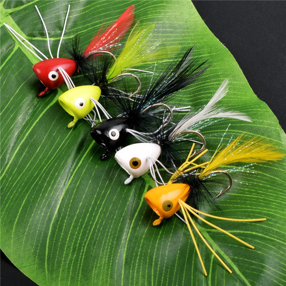 20Pcs Floating Fly Jig Fishing bait Kit Casting Foam Flying Popper Jigs head hooks For Bass Walleye Trolling jigging Lure Tackle - купить по