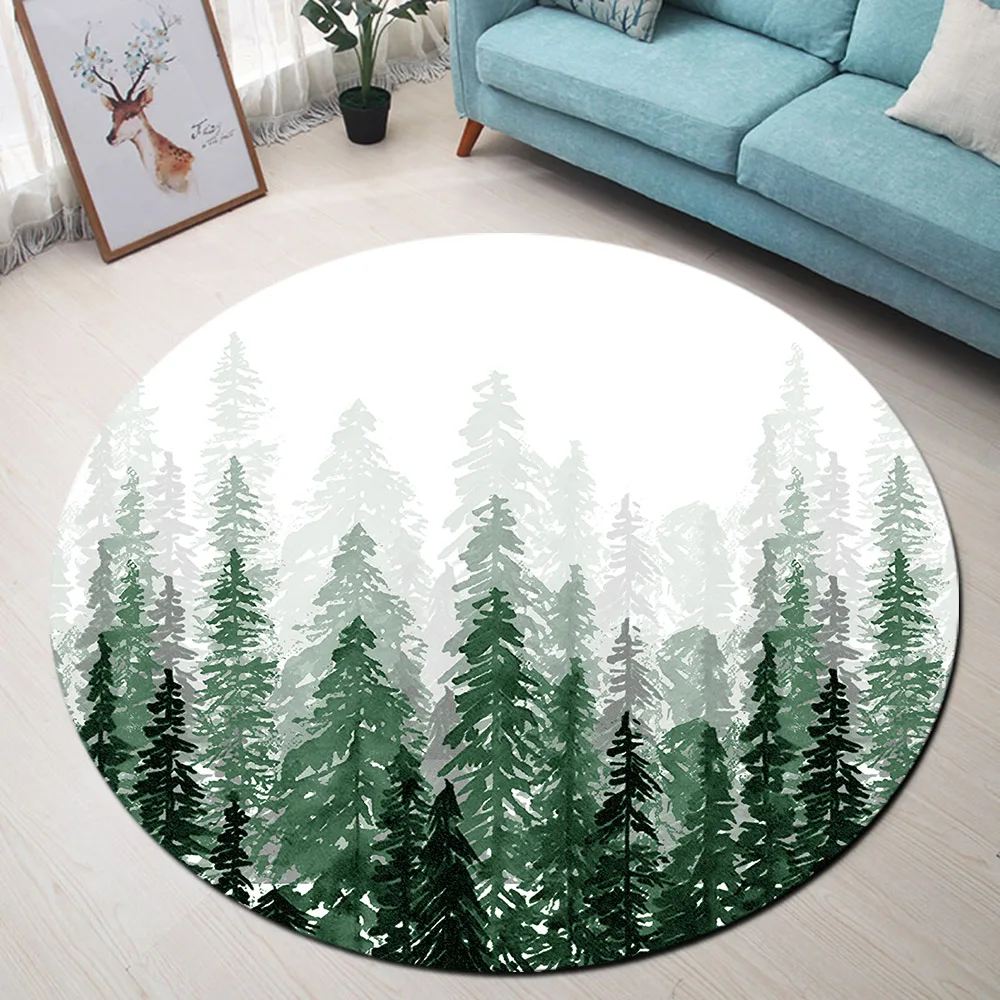 Мультяшный дизайн елка лес Рождественский коврик для стула коврики детской