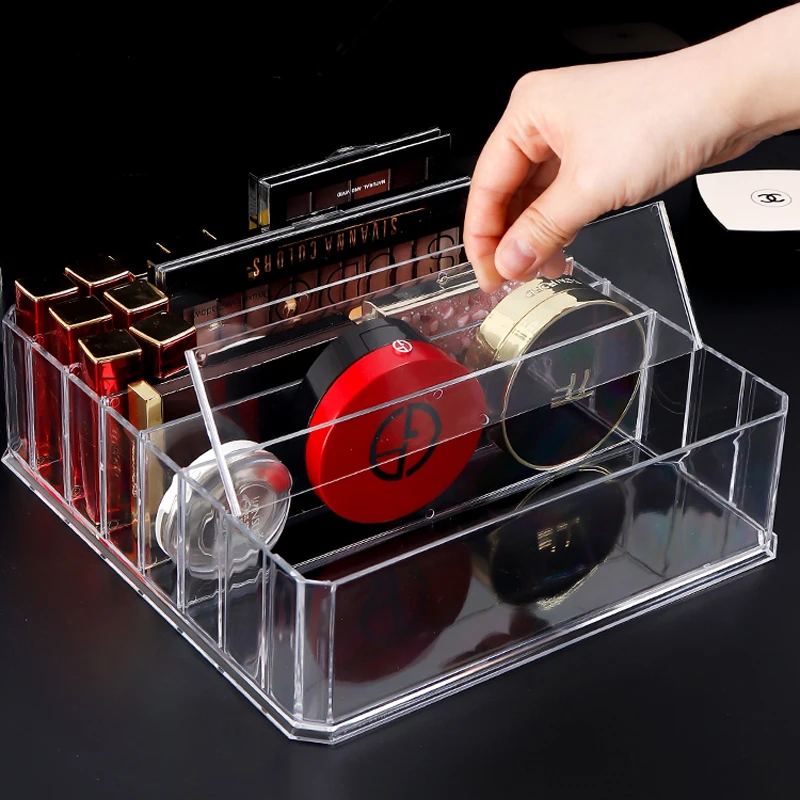 New 6 Grids Clear Acrylic Organizer Lipstick Holder Nail Polish Rack Cosmetic Storage Powder box Makeup Case | Дом и сад