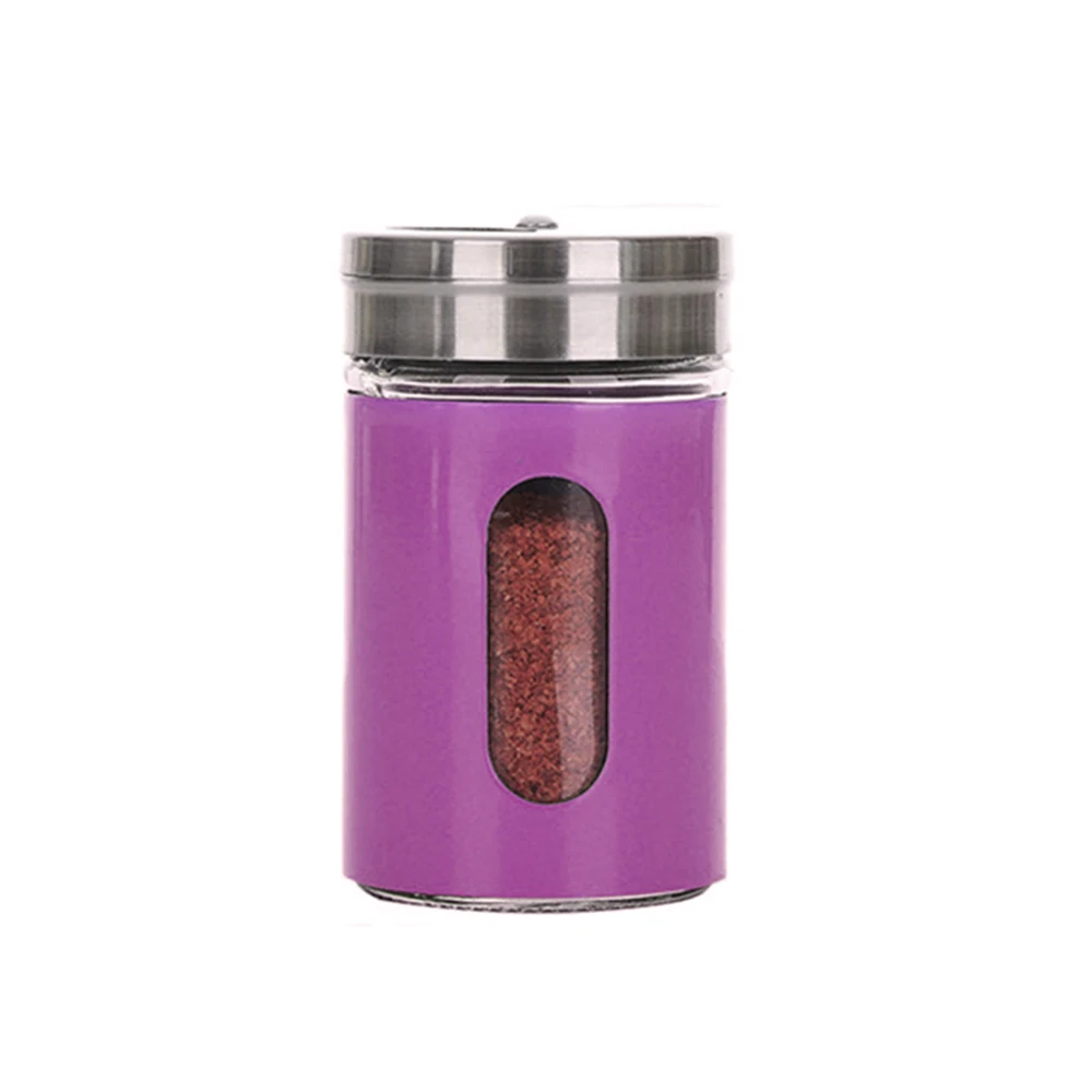 

New Spice Jar Stainless Steel Glass Pepper Shaker Bottle Seasoning Condiment Seal Storage Bottles Cooking Kitchen Tools 82x50mm