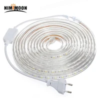 smd 5050 led strip flexible light 60ledsm waterproof diode tape 220v led light with power plug 1m2m3m5m6m8m9m10m15m20