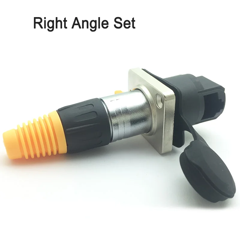 Right Angle(5M 5F) 10 шт./лот водонепроницаемый RJ45 Женский Панель Крепление прямой/правый угол 8P8C RJ45 Ethernet разъем IP65 водонепроницаемый разъем - Цвет: Right Angle(5M 5F)