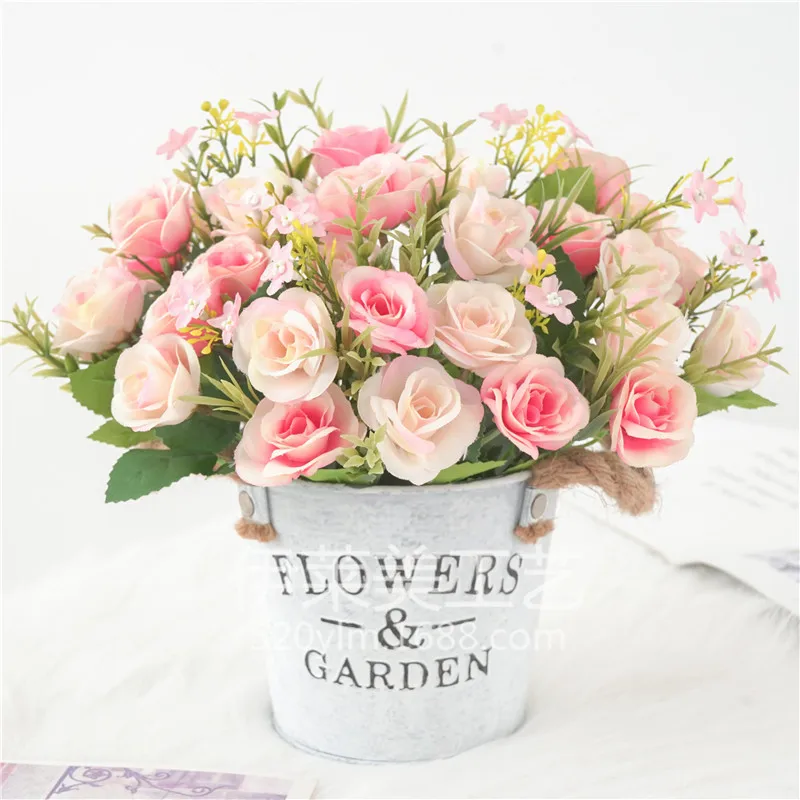 Искусственные цветы Маленькие розы искусственные домашний интерьер чайный