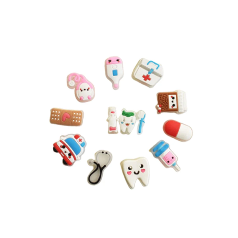 

1 PCS PVC Medical Supplies Charms Cute Stethoscope Syringe Shoe Buckle Shoe Accesory Sandals Shoes Decoration