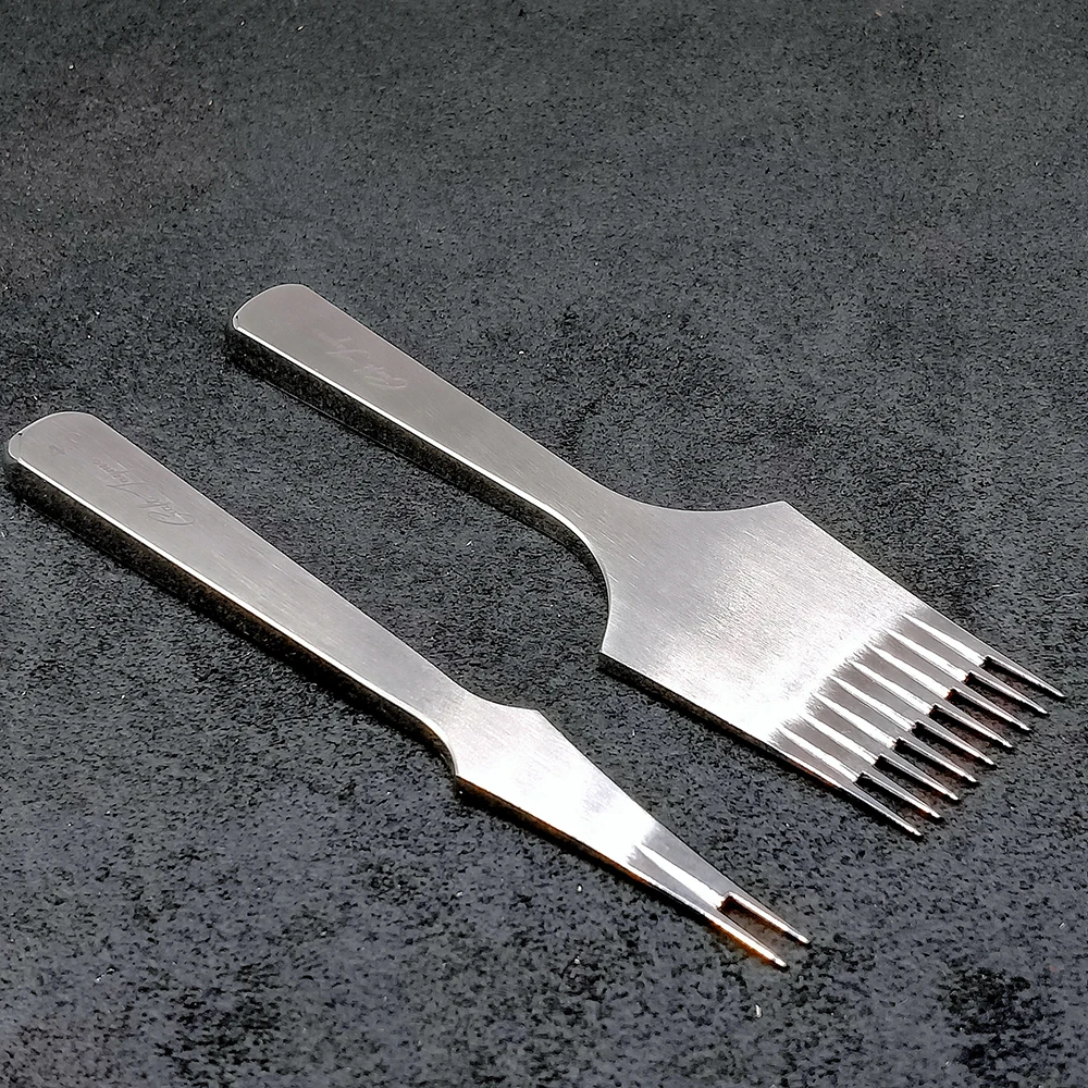 

jayme craft Leather Chisel French Style Pricking Iron Sharp Leather Punching Tool Polish-2.45/2.7/3.0/3.38/3.85/4.0mm Obverse