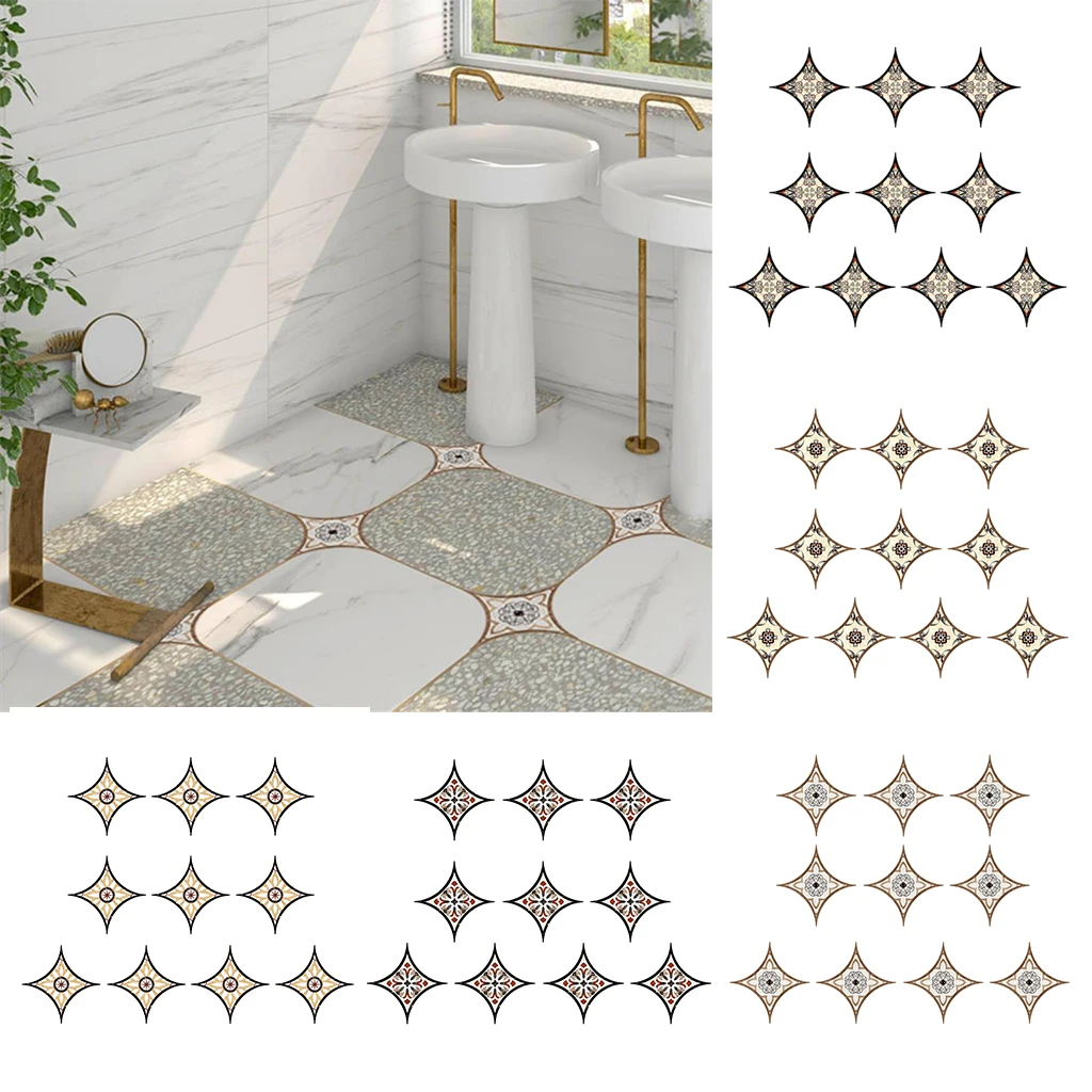 European Self Adhesive PVC Ceramic Tile Stickers Waterproof Floor Wall Sticker Diagonal Kitchen Home Decoration | Дом и сад