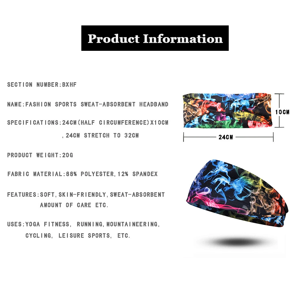 Модная впитывающая пот Спортивная Повязка с цветочным узором нескользящая