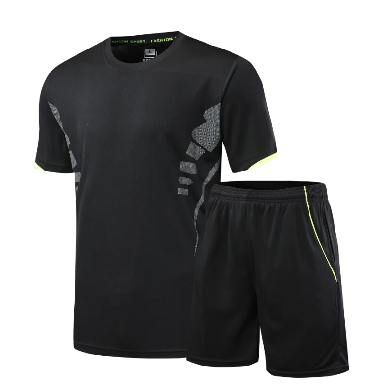 

New Men Sport Running sets,Soccer Training Tracksuits tennis Summer Fitness Sportswear Gym exercise sports Sets soccer jerseys