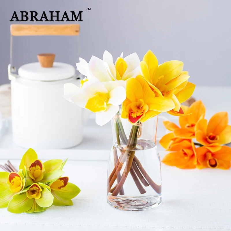 4 шт./лот 28 см, искусственный букет орхидей, искусственные цветы, ветка, свадебный цветок для свадьбы, рождественской вечеринки, домашний декор