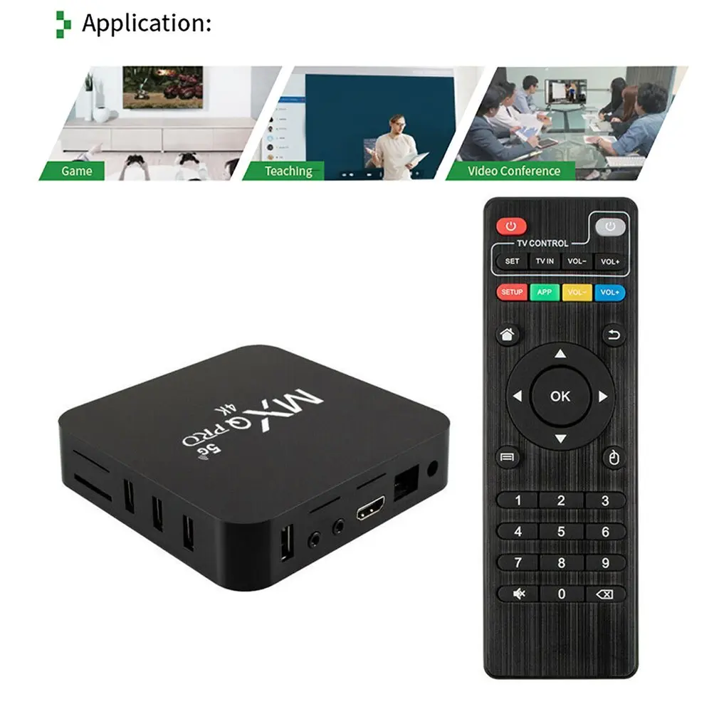 ТВ приставка 4K 1080p Smart TV Box Android Поддержка Ethernet 2 4G WiFi Беспроводная сеть медиаплеер
