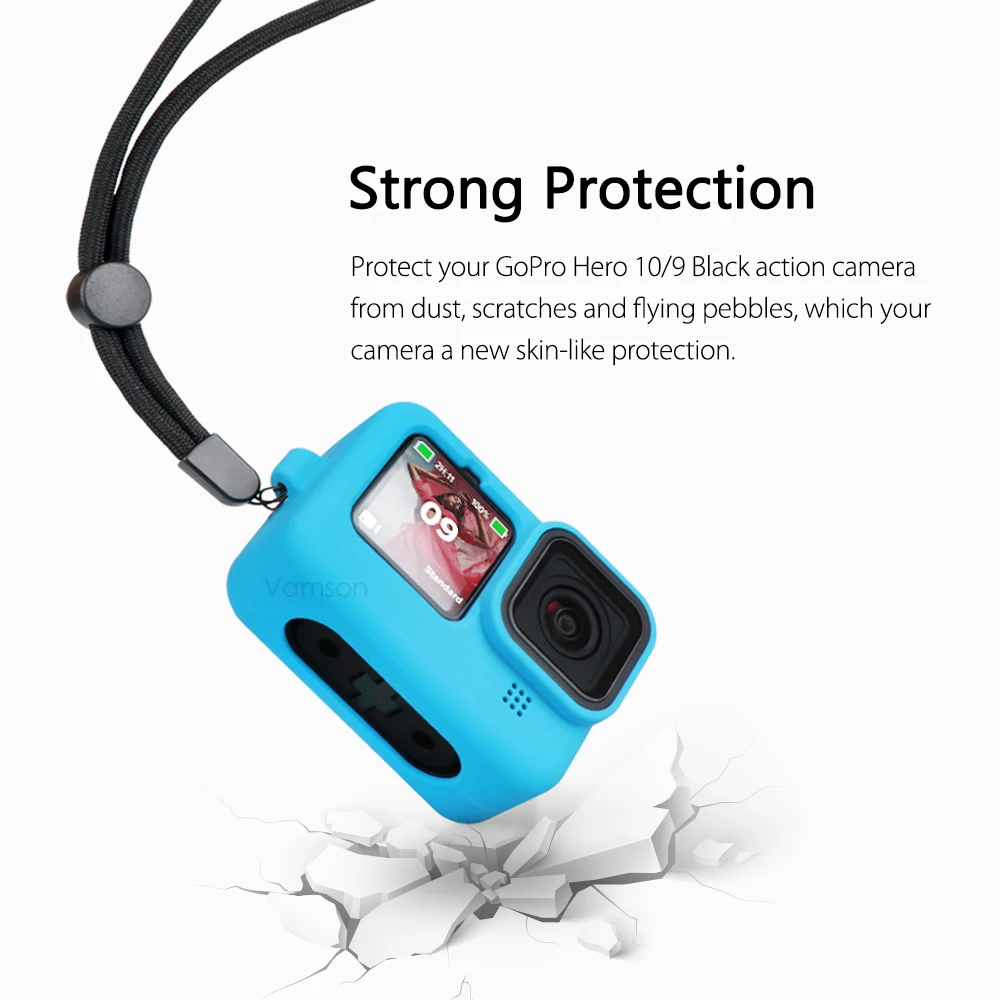 Черный мягкий силиконовый чехол для телефона Go pro Hero 10 9 защитный с полным