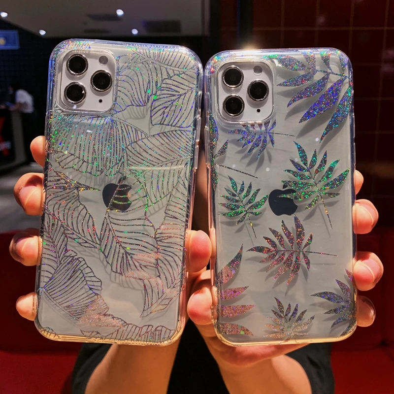 Голографический Блестящий Прозрачный мягкий силиконовый чехол из ТПУ для iPhone X XR