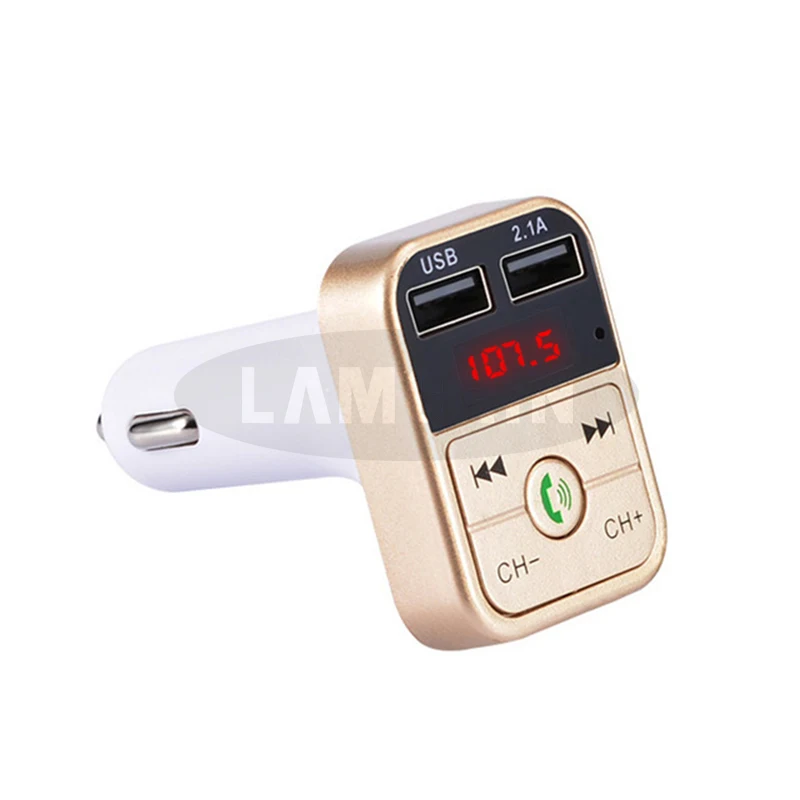 Gold Двойной зарядное устройство USB для samsung Xiaomi зарядное устройство USB для Iphone с fm-передатчиком Bluetooth Handfree usb-диск/TF карта воспроизведения музыки - Тип штекера: Gold