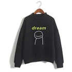 МужскаяЖенская осенне-зимняя модная Толстовка Dream Smp с капюшоном Dreamwastaken, свитшот с высоким воротником 2021 Dream Smp Merch мужская одежда Poleron