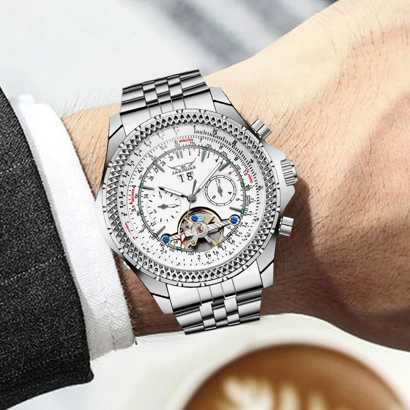 

Jaragar Original Men's Mechanical Watch Brand Luxury Automatic Watch Sports Stainless Steel Waterproof Watch Relogio Masculino