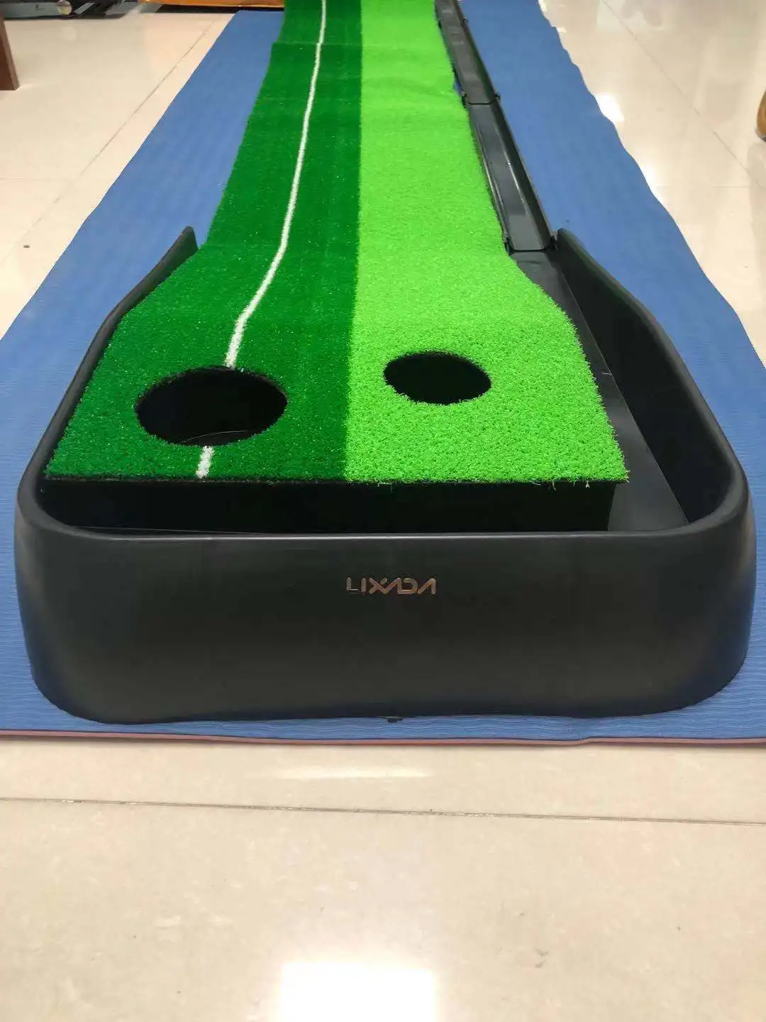

LIXADA Putting Green with Ball Return Function Portable Golf Mat Golf Practice Training Aid for Indoor Outdoor