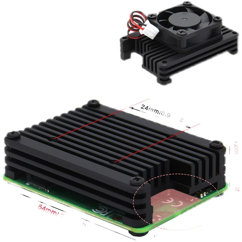 Для компьютера Raspberry Pi модуль 4 см дюйма 12 мм встроенный алюминиевый