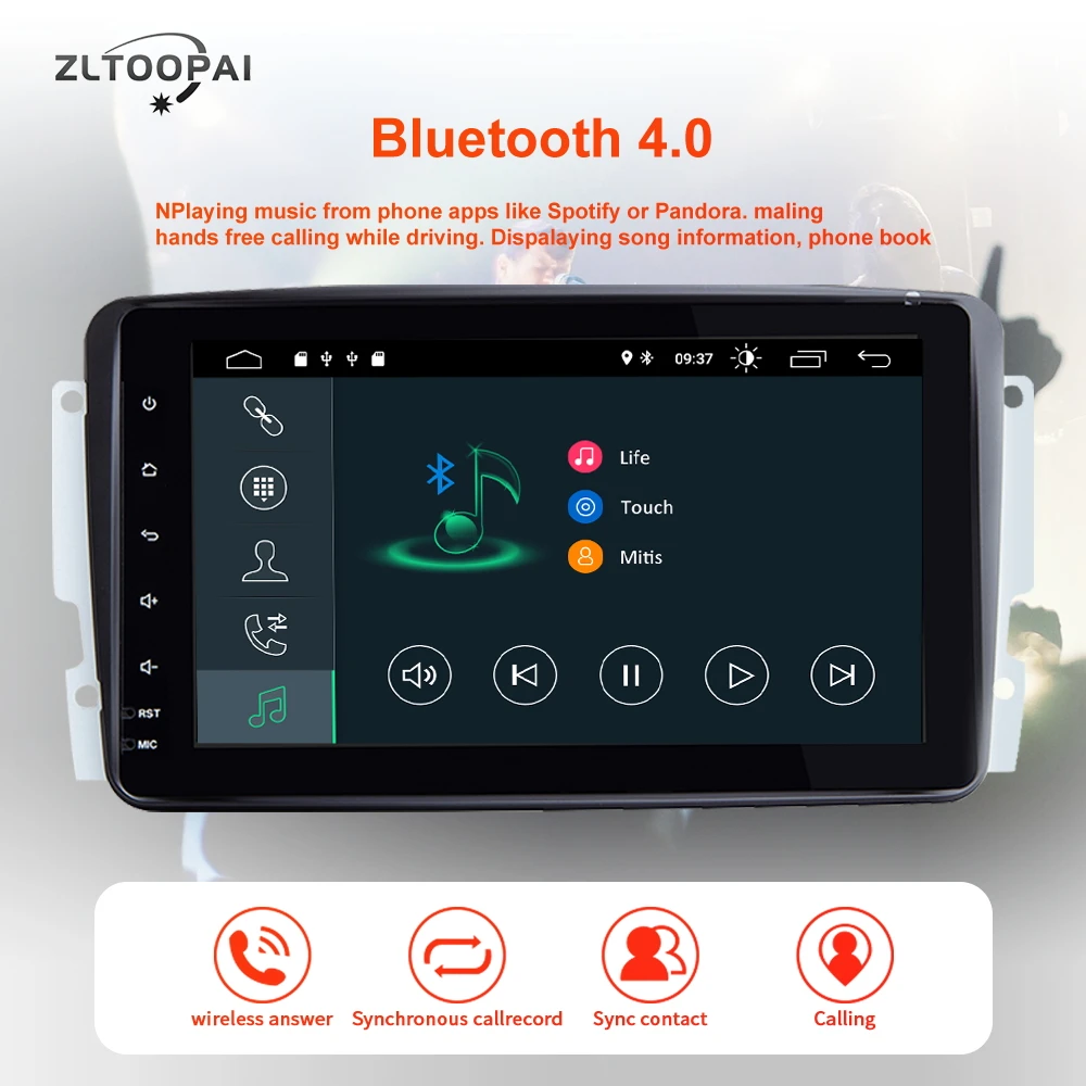 Автомобильный мультимедийный плеер ZLTOOPAI 2 Din радио GPS Android 10 для Mercedes Benz CLK W209 Vito W639