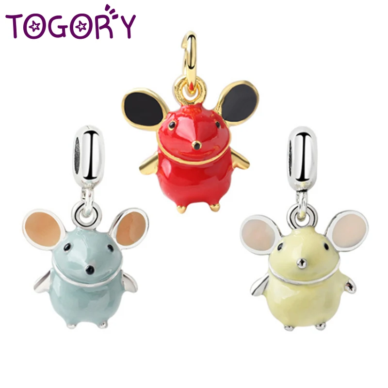TOGORY 2 шт./лот 2020 новейшая Очаровательная подвеска с мышкой оригинальный бренд