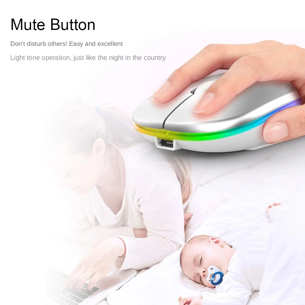 wireless mouse bluetooth rgb rechargeable mouse wireless computer mause mice led backlit ergonomic gaming mouse for laptop pc free global shipping