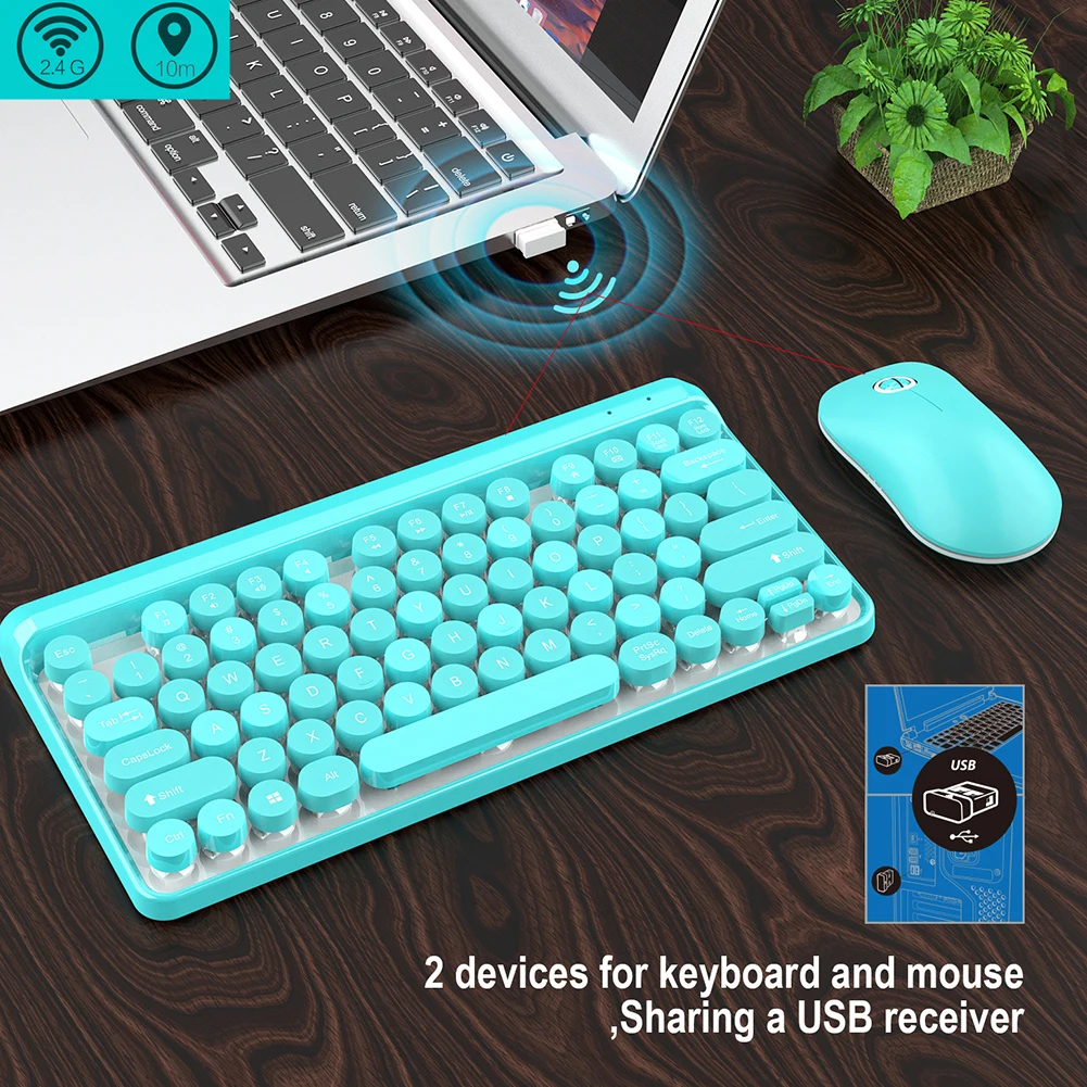2,4G USB игровой портативный панк ключ офис водонепроницаемый беспроводной Чувствительный ABS Мультимедийные кнопки ультратонкая клавиатура мышь набор