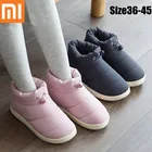 Женские теплые ботинки Xiaomi, теплая обувь из хлопчатобумажной ткани для зимы, женские нескользящие теплые ботинки на толстой подошве, комфортные мягкие ботильоны на пуху
