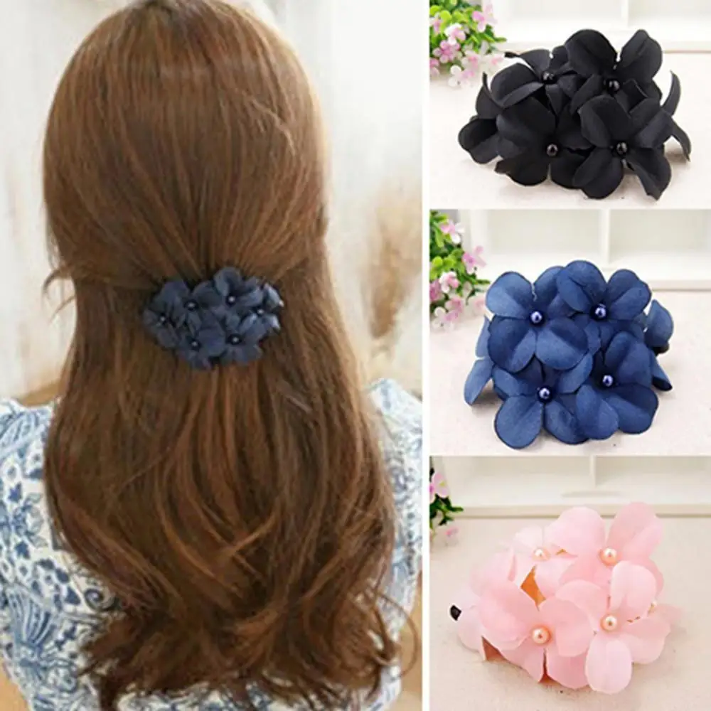 

80% Hot Sale Flower Barrettes Ponytail Hair Clip Hair Pin Claws For Women Girls Hearwear Fashion Handmade Hair Accessories Gifts