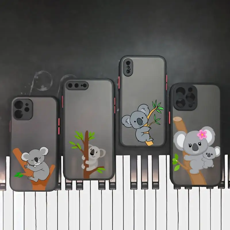 

Funny Animal The koala Australia Phone Case Matte Transparent for iPhone 7 8 11 12 s mini pro X XS XR MAX Plus Clear mobile bag