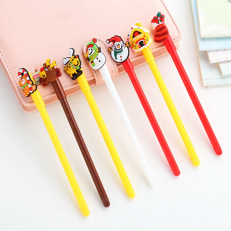 

7pcs Snow Festival Gel Pen Black Ink Kawaii Ballpoint Pens Cute Bear Christmas Kids Gift Stationeries School Supplies H6823