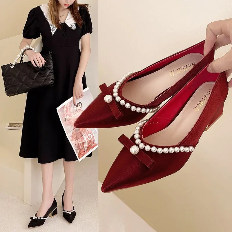 

2021 женская обувь женские туфли-лодочки Модная обувь на высоком каблуке для женщин; Повседневная обувь; Женские остроносые туфли-лодочки на ...