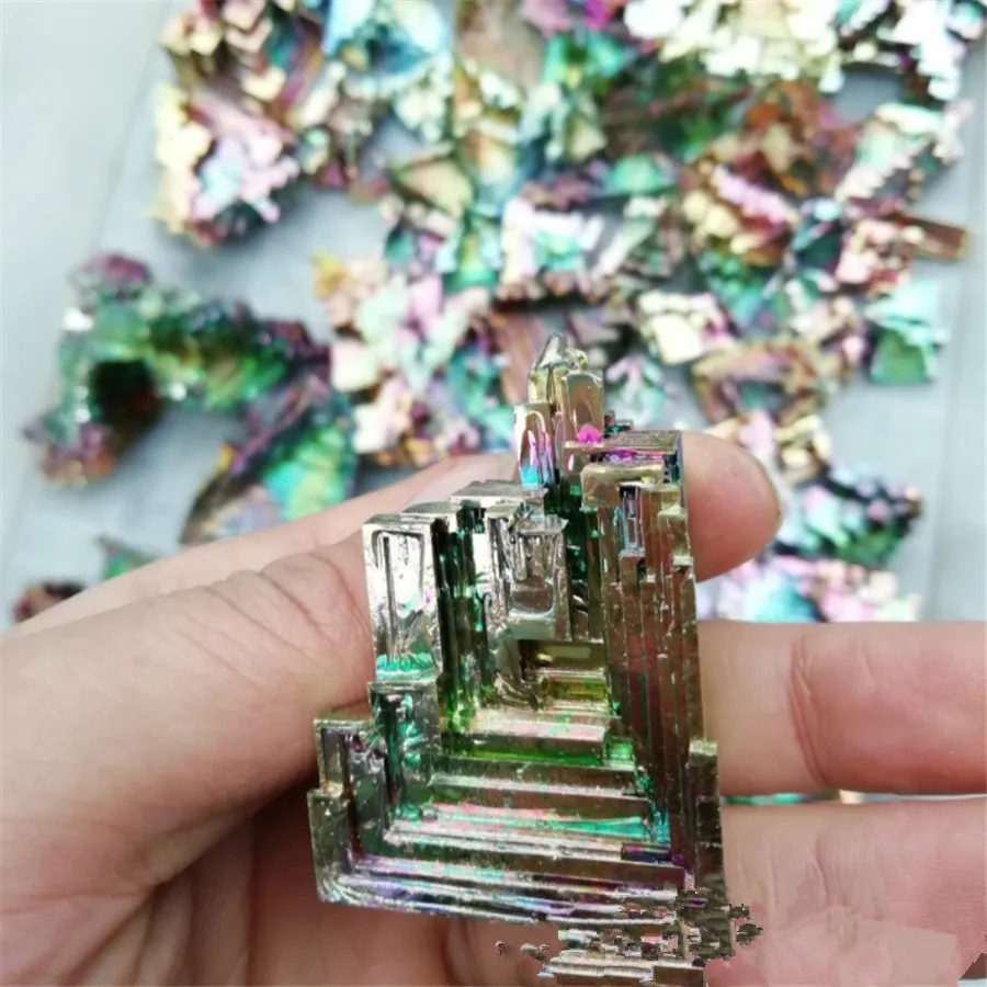 

Bismuth Metal 30g-340g Natural Mineral Ore Metal Crystal, Color Metal Crystal Collection Specimen Decoration Gift experiment