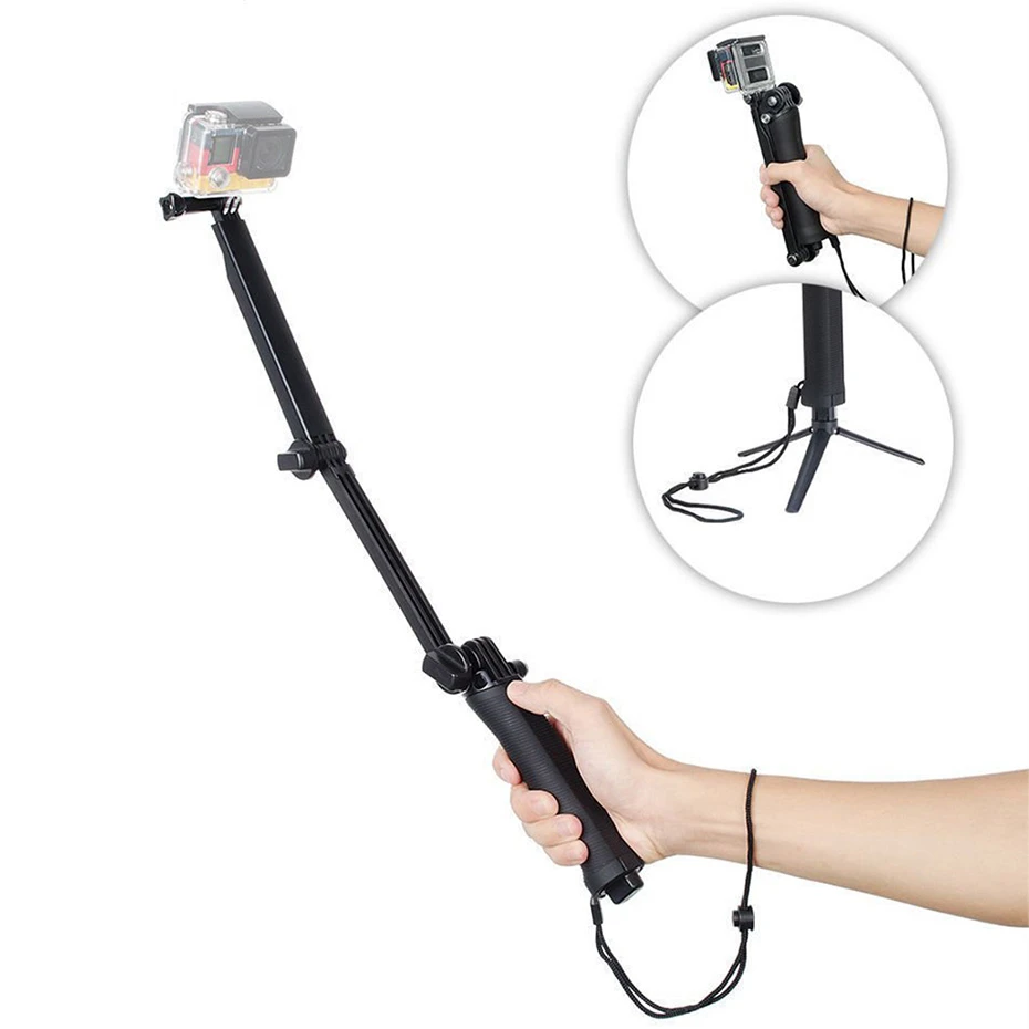 TiYiViRi Waterproof Selfie Sticks Monopod For Gopro Hero 5 6 4 3 Camera for Xiaomi Yi 4K Sports Tripod Stand Accessories | Электроника