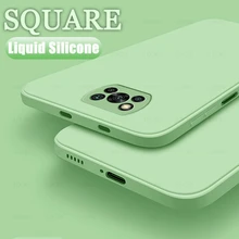 For Xiaomi Poco X3 Pro Case Liquid Square Silicone Rubber Case For Xiaomi Poco X3 Pro Cover for Xiaomi Poco X3 Pro Poco X3 NFC